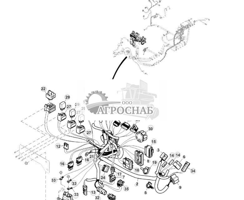 Connectors, Front Console Wiring Harness, PowrReverser™, Cab, Tier 3 - ST908118 224.jpg